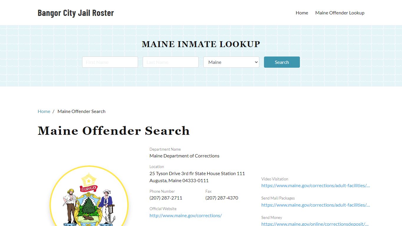 Maine Offender Lookup, City Jail Records Search